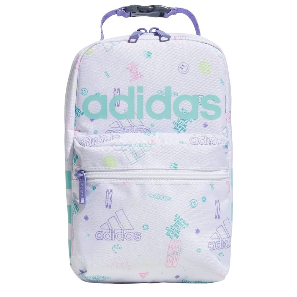 Adidas Kids' White and Teal Fun lunch bag